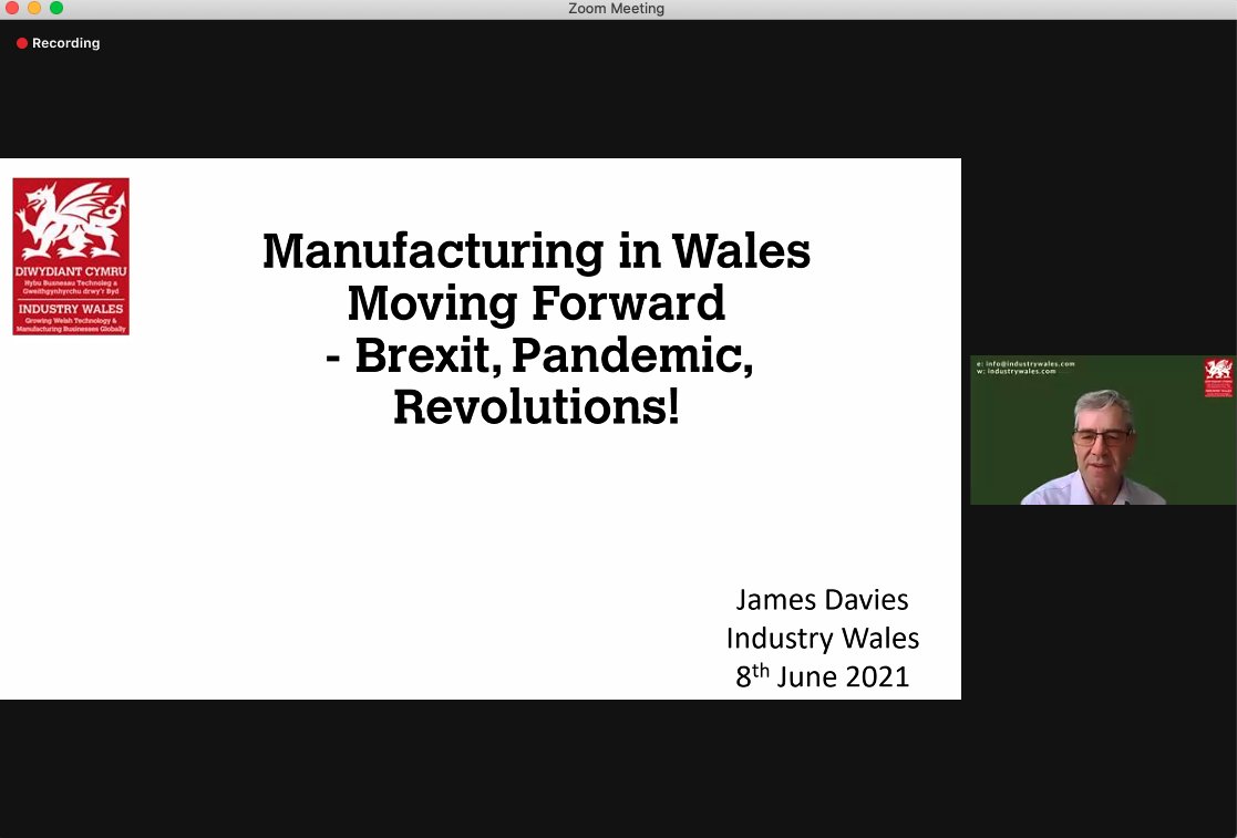 James Davies #IndustryWales sets the scene for this morning's webinar

Reflecting on manufacturing in Wales &amp; the challenges we have faced

But celebrating that Wales is leading in manufacturing in the UK

Sign up for other events this week uwtsd.ac.uk/made/made-cymr…

#EUfundscymru