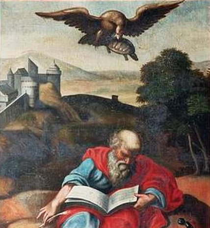 atlantide_io's tweet photo. Eschyle était un grand dramaturge grec, considéré comme le père de la tragédie grec. En 456 avant J.-C., il a été tué par un rapace qui a lâché sur lui une tortue vivante.  

Pour quelle raison, le rapace a-t-il lâché cette tortue sur Eschyle ?! https://t.co/anRgovtzSX