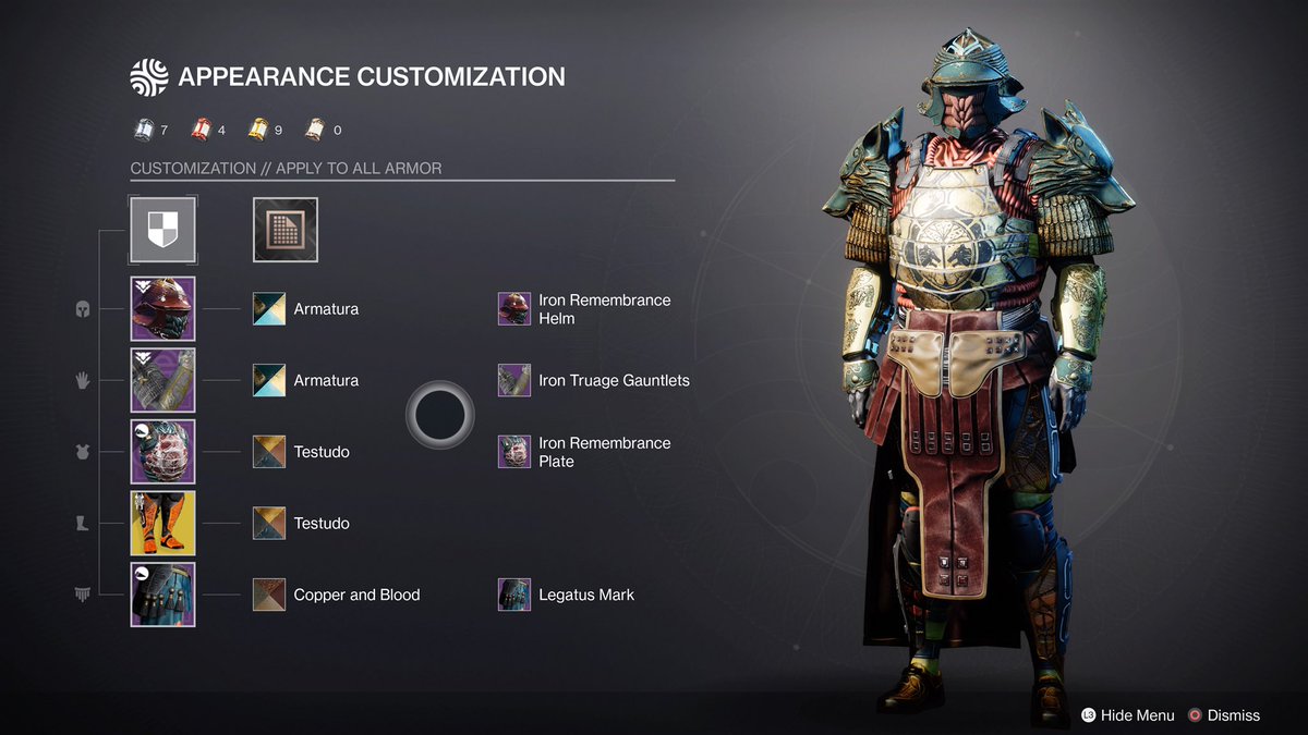 DiscoDogo's tweet photo. A suit of armor to terrify the enemy in battle. #samurai #destiny2   #SplicerFashionShow @Bungie https://t.co/Cm8Y0oSt0Z