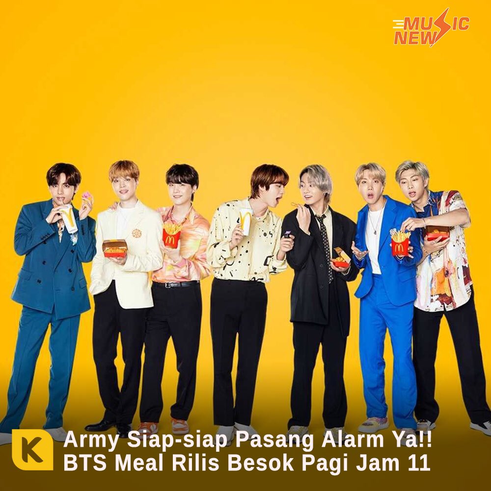 #KENCANAMUSICNEWS

ARMY, apa kalian sudah siap? jadwal rilis BTS Meal, menu kombo kolaborasi BTS X McDonald's, bakal rilis lebih cepat di Indonesia lho!!

#btsmeals
#BTSxMcDonalds 
#radiokencanamalang