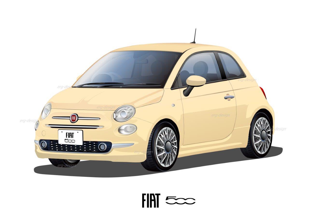 Hiroshi Shintani Fiat 500 Illustration フィアット500デジタルイラスト T Co Ajibhnktkh Fiat500 フィアット500 エルグデザイン T Co Reiznc0epw Twitter