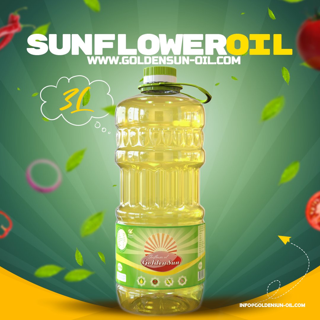 GoldenSunOil's tweet photo. Cooking Oil 3L Pet's bottle
Shelf of Life 24 month.
All Details : https://t.co/wnkYXZcSQ8 
email :  info@goldensun-oil.com 
#sunflower #subflower_seeds_oil #cooking_oil #vegetable_oil #Ukraine_oil #factory_sunflower_oil #rsfo #agriculture #agroukraine https://t.co/WGQUNZK6ZJ