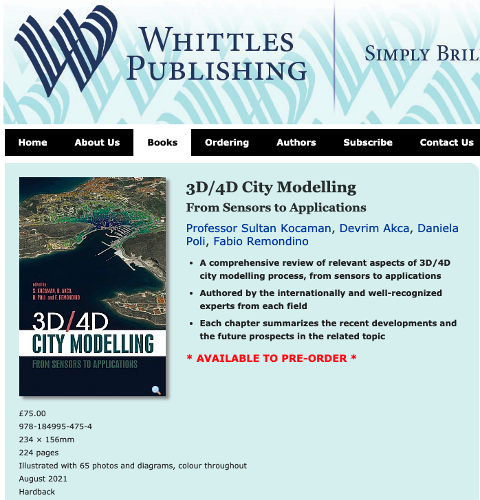 3DOMFBK's tweet photo. 3D/4D City Modelling: From Sensors to Applications
- Whittles Publishing https://t.co/O4H5J2iLkv
#photogrammetry #mapping #3D #geomatics #citymodeling https://t.co/V1mKAhaNQg