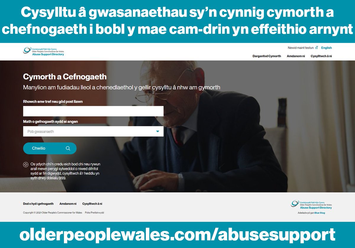 NISBWales (@nisbwales) on Twitter photo Mae Comisiynydd Pobl Hŷn Cymru <a href="/comisiwnphcymru/">Comisiynydd Pobl Hŷn Cymru</a> wedi lansio gwefan newydd i helpu pobl hŷn sy’n cael eu cam-drin, neu’r rheini sydd mewn perygl o gael eu cam-drin, i ddod o hyd i’r wybodaeth, y cyngor a’r gefnogaeth sydd eu hangen arnynt: bit.ly/3x7BL7c Mae Comisiynydd Pobl Hŷn Cymru <a href="/comisiwnphcymru/">Comisiynydd Pobl Hŷn Cymru</a> wedi lansio gwefan newydd i helpu pobl hŷn sy’n cael eu cam-drin, neu’r rheini sydd mewn perygl o gael eu cam-drin, i ddod o hyd i’r wybodaeth, y cyngor a’r gefnogaeth sydd eu hangen arnynt: bit.ly/3x7BL7c