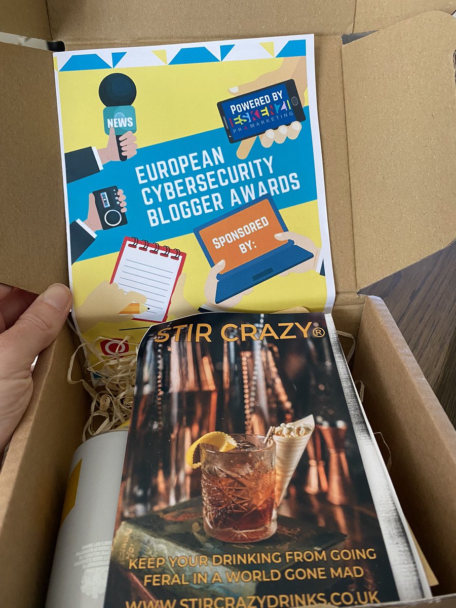 SecuriTea2's tweet photo. All ready for the awards tomorrow night! Thanks for the cocktail kit @Eskenzi 🍹👏🏻 #fingersandtoescrossed #EUSecBloggerAwards21 https://t.co/cvd52qxGyc