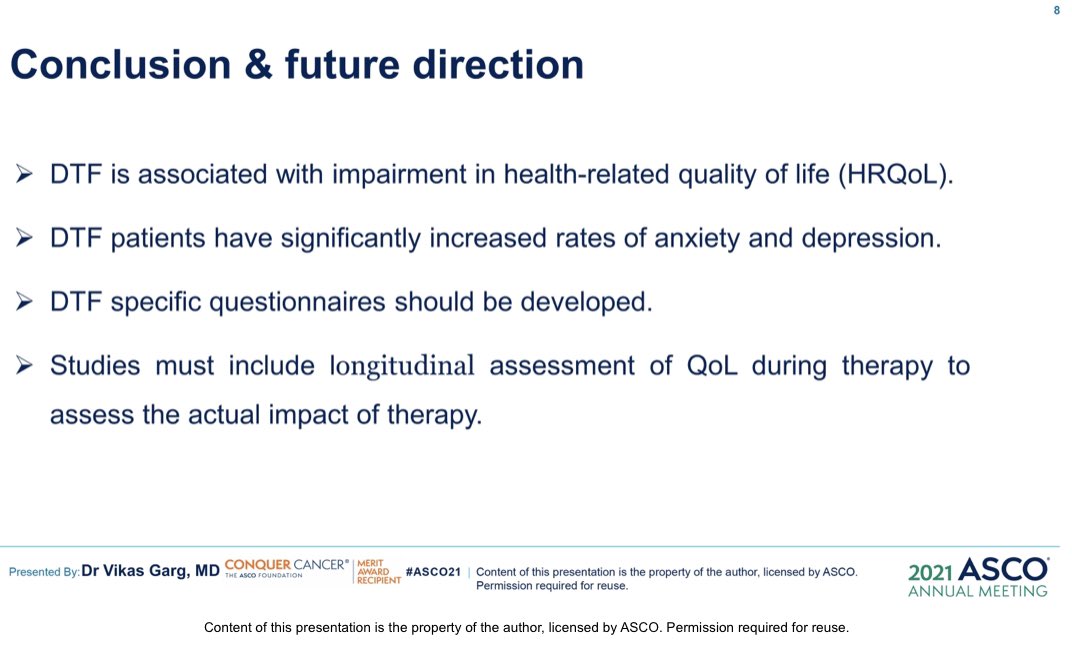 Happy to share our ASCO 2021 presentation " Patient Reported Outcomes in Desmoid type Fibromatosis". Thankful to all patients and my mentor for this great opportunity. Thank you Conquer cancer foundation for considering this for Conquer Cancer Merit Award. ascopubs.org/doi/abs/10.120…
