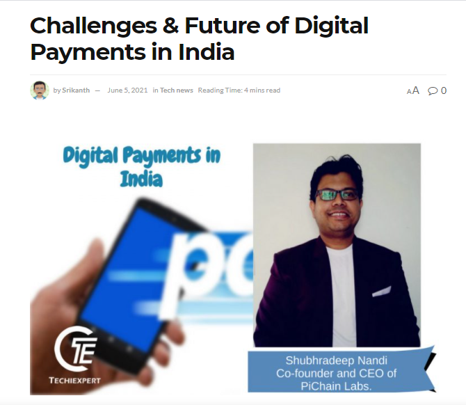 labs_pi's tweet image. Today, over 60% of Indians use #mobilebanking, however, still 4 out of 5 #payments are made using cash. What could be the possible reasons for the limited use of #digitalpayments in India?
Read more by @labs_pi in @techiexpert: bit.ly/3ptJVUK
pichainlabs.com