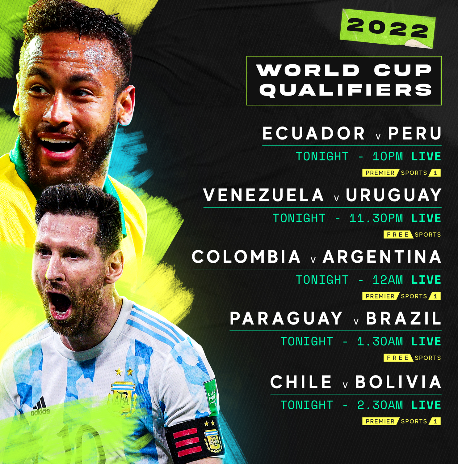 Premier Sports On Twitter Live ð—ªð—¼ð—¿ð—¹ð—± ð—–ð˜‚ð—½ ð—¤ð˜‚ð—®ð—¹ð—¶ð—³ð—¶ð—²ð—¿ð˜€ Tonight We Re Bringing You 5 Fifaworldcup Qualifiers From South America Tonight Starting From 10pm With Ecuador V Peru To Watch Live