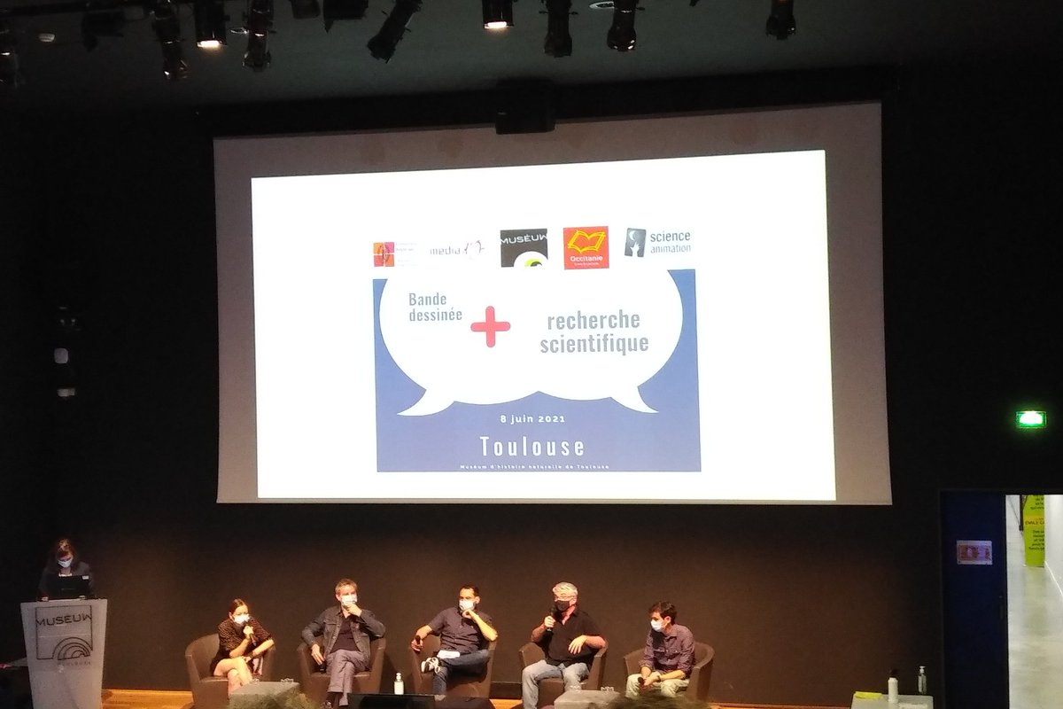 LaDocMinesAlbi's tweet photo. En direct de la journée d'études BD et recherche scientifique #mediadoc @Univ_Toulouse notre projet autour de la vulgarisation scientifique continue @LaDocMinesAlbi https://t.co/QmnpBOOIJY