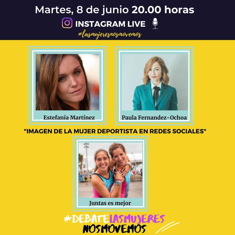 LMNMovemos's tweet photo. Cuatro de nuestras #embajadorasLMNM se darán cita hoy 8 de junio en #InstagramLive a las 20.00 para debatir sobre la imagen de las #mujeresdeportistas en las redes sociales
Mucho que decir no?? Te unes??
@PaulaFdezOchoa @JuntasEsMejor @estefaniamnez https://t.co/GJ8uNZYbBL
