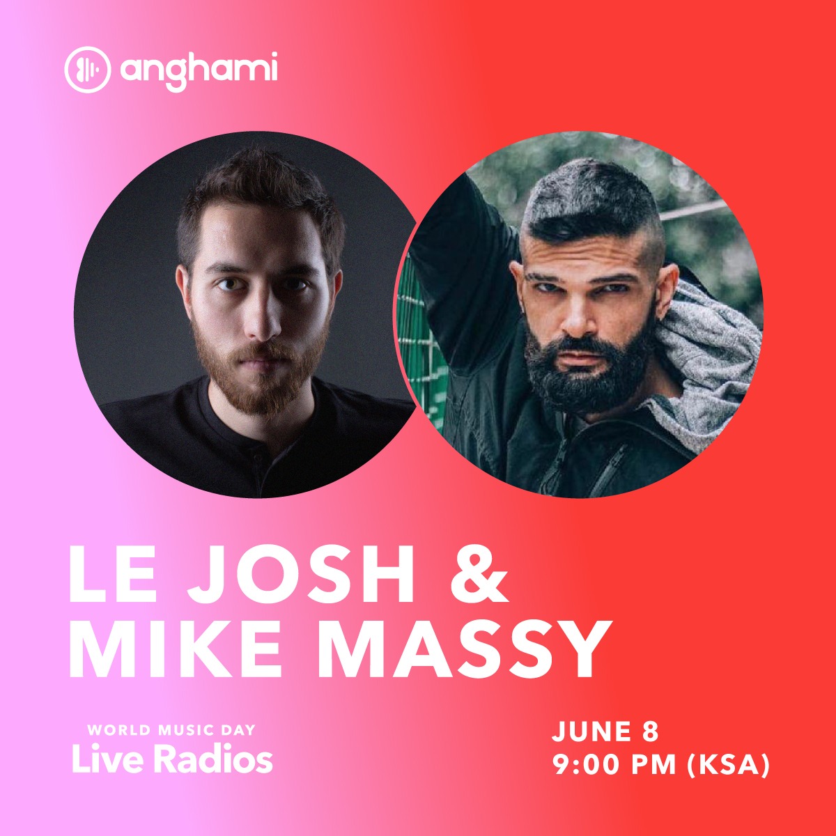 mike_massy's tweet photo. Join me and @_lejosh_ for the #WorldMusicDay Anghami   #LiveRadios
TONIGHT at 9 PM KSA 🎶
https://t.co/2Hi1PqYHFU @mike_massy https://t.co/u9ZtSfJ8yL