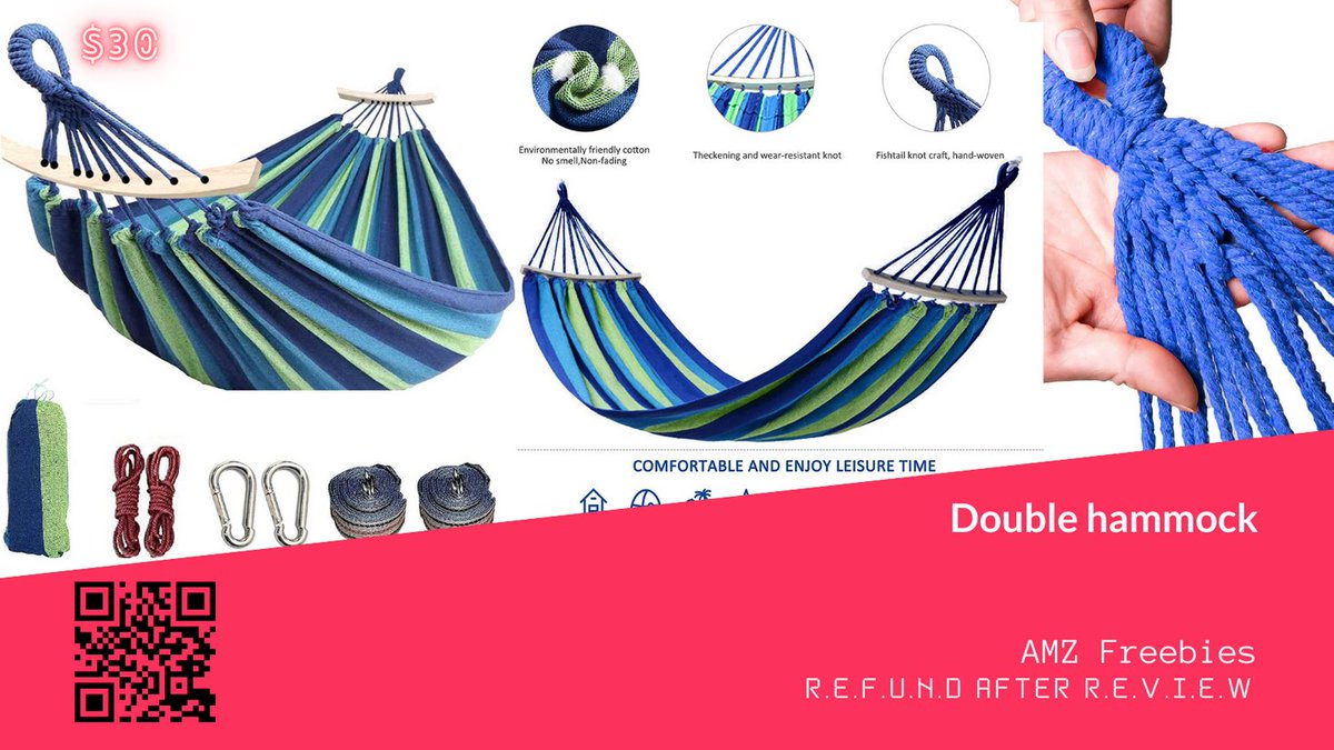 CapraUS510's tweet photo. Double hammock, $30. FREE for US product testers. DM for details

#Usa #UsaTester #Freebies #products #Freehunters #Giveaway #Fashion #UsaGiveaway #Usahunters #ukhunters #Texas #LA #producttester #internetdown #TuesdayThoughts #Reddit #tuesdayvibe https://t.co/Q2kkHPMUXL