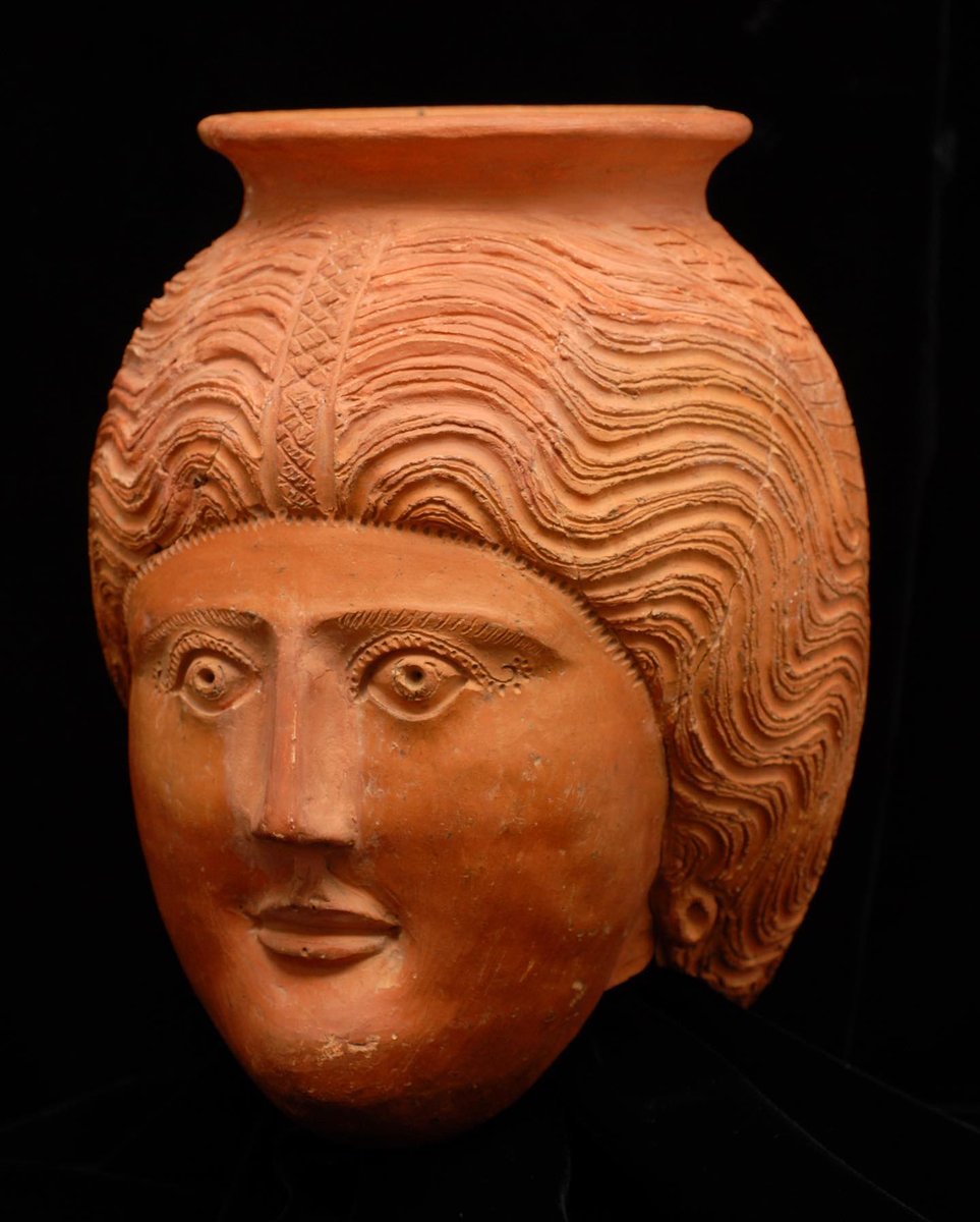TheBowesMuseum's tweet photo. Human faces are often found depicted on #Roman pottery, some of these containers held ashes from cremations. This example, found in #Piercebridge, is fairly unusual as the pot is quite large & detailed.
Can you guess how tall it is?
#TheBowesMuseum #BarnardCastle #CountyDurham https://t.co/bAGHvd2IvN