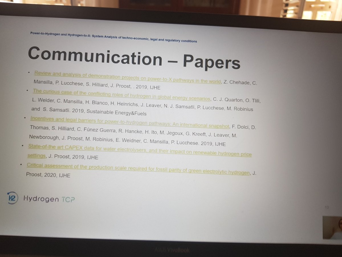 ReisPiero's tweet photo. #iaee2021online
#hydrogen #PtH2 #H2tX
Olfa Tilli @rte_france
report Task38 final report by @IEA_Hydrogen , publicly available
--> Roadmap for #PtH2 & #H2tX demonstrations
To coordinate learning among different projects
And identify learning gaps https://t.co/Fecr74eM9o