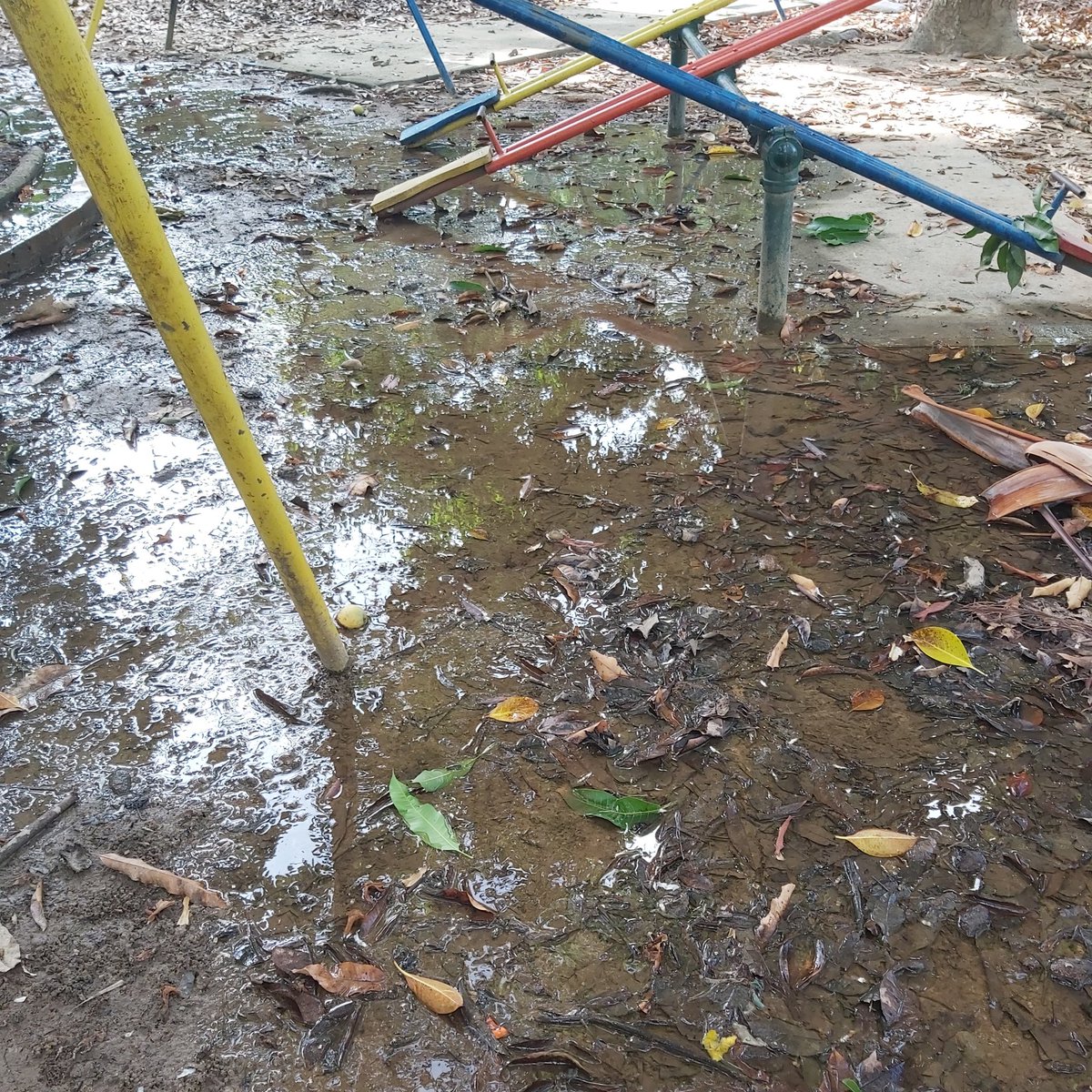 claudiavarelag's tweet photo. Desde hace días hay un bote del pozo de agua del #ParqueCodazzi en Prados del Este, que tiene inundado gran parte de los juegos de niños. El deterioro del parque sigue. Tenemos propuestas ¡vamos a ejecutarlas! @darwingonzalezp @AlcaldiaBaruta @luisaguilarj https://t.co/uEHUdigy2d
