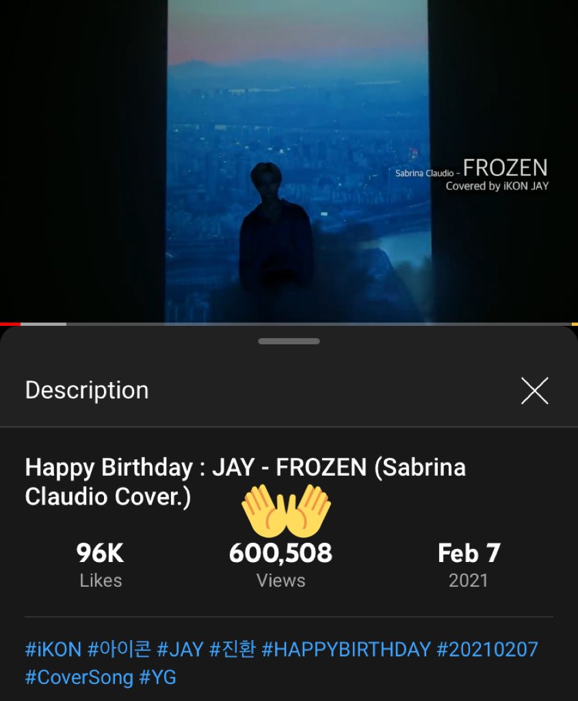 KONveniencePH's tweet photo. [#iKONICS_STREAM]

600K Unlocked! 🎉

Jay’s Frozen cover has finally reached 600K views🥳 

Shall we aim for 1M next? Let’s go iKONICS! 
🔗https://t.co/QBBHgNPHWI

@YG_iKONIC #iKON #아이콘 #진환 #JAY @iKON_gnani_____ https://t.co/OPPqyi1TNq
