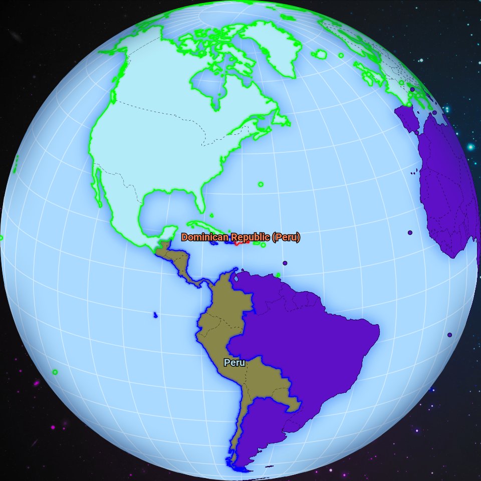 worldwarbot's tweet image. January 2111, Vietnam conquered Dominican Republic territory previously occupied by Peru.
Check the full map at worldwarbot.com
#Vietnam #Peru