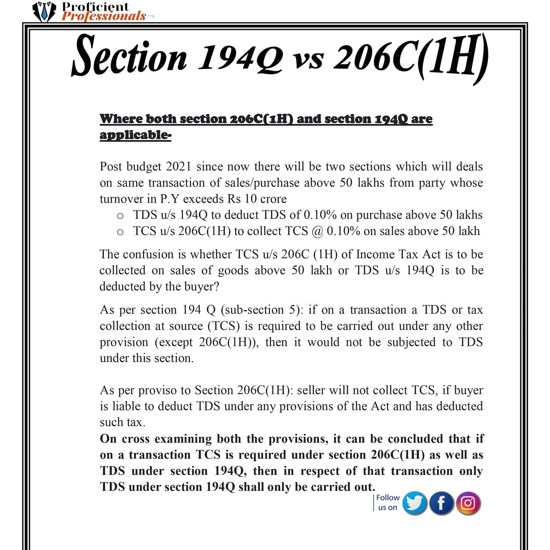 ProficientProf1's tweet photo. #mostrequested #tds #tcs #tdsvstcs #194q #206c #saleofgoodstds #tdsonpurchase #comparitive #confusion #resolved #incometax #taxdeduction #taxcollection #incometaxact #taxupdates #directtax #mythsresolved #indepthanalysis #financeminister #nirmalasitharamanji #Dtupdates https://t.co/soxTh7RZHW