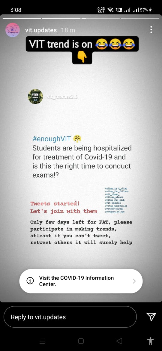 hubliganli's tweet photo. ITS TIME TO CANCEL SEMESTER EXAMS SO MANY ARE SUFFERING FROM CARONA @narendramodi @mkstalin 
#enoughVIT
BREAK EXAMS https://t.co/QPPrxo1BHa