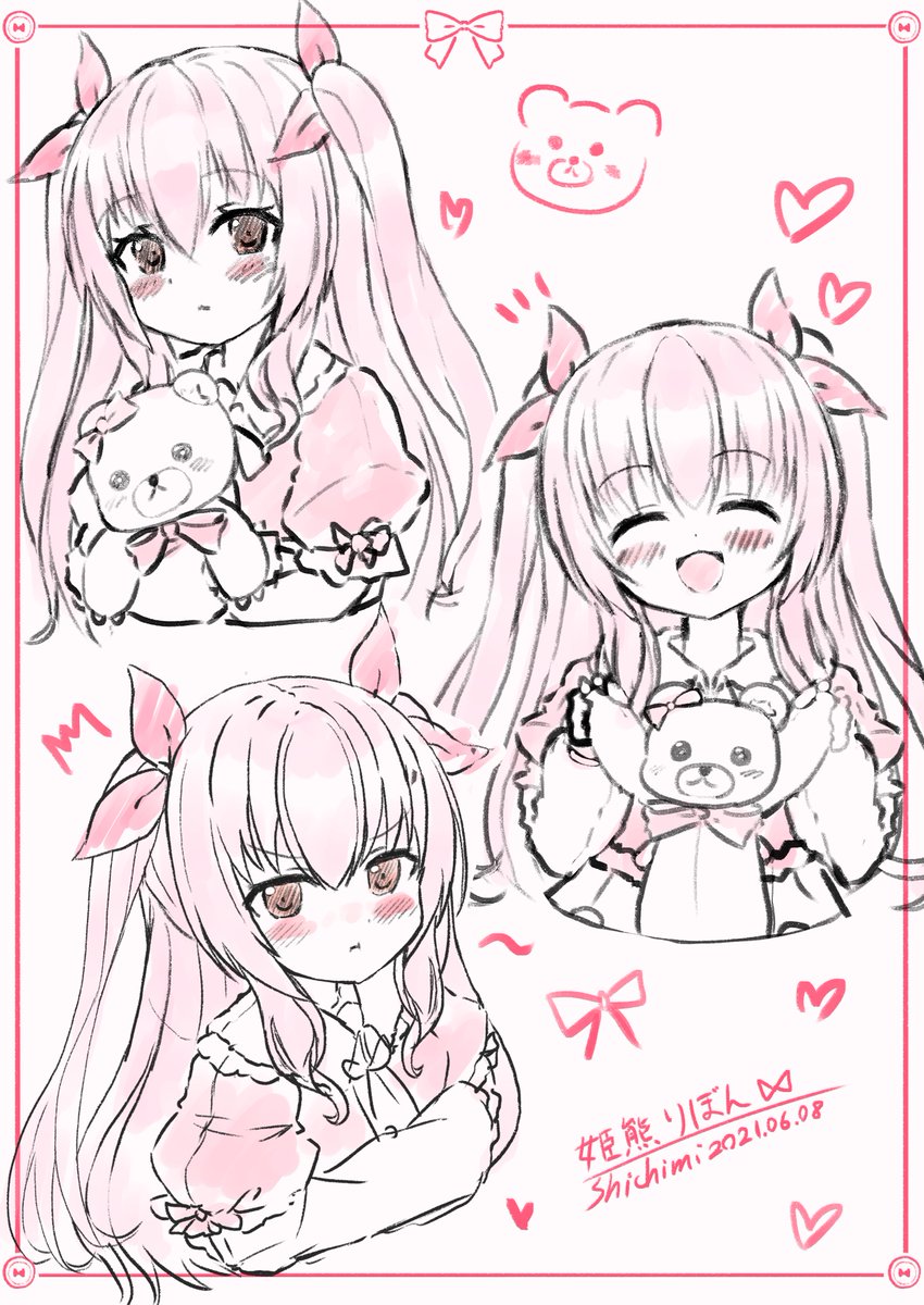 姫熊りぼんちゃんおえかき

#くまの自由帳 
#らび描き 