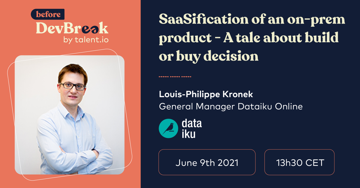 Tomorrow, learn how <a href="/dataiku/">Dataiku</a> built a SaaS offering to better address the needs of the SMBs and Start-Ups with a more self-serve approach. Their General Manager will share some key learnings about launching a SaaS offering and take-aways. Register here bit.ly/3w22jX6