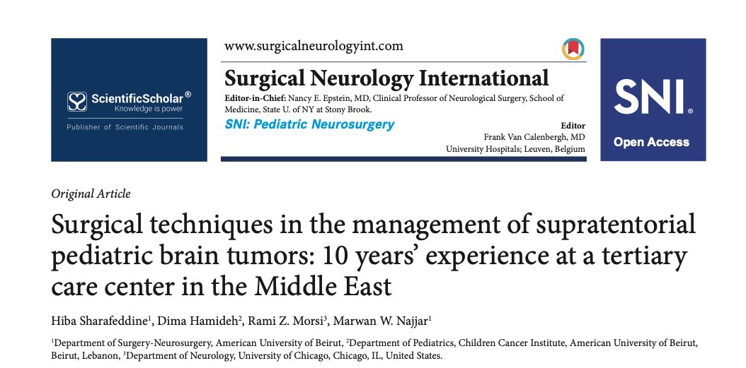Rami Z. Morsi, MD (@drramimorsi) on Twitter photo Three years later, great to see our work on supratentorial brain tumors in the pediatric population published <a href="/SNInt/">Surgical Neurology International (SNI)</a>! Brief tweetorial to follow (1/7) dx.doi.org/10.25259/SNI_2… Three years later, great to see our work on supratentorial brain tumors in the pediatric population published <a href="/SNInt/">Surgical Neurology International (SNI)</a>! Brief tweetorial to follow (1/7) dx.doi.org/10.25259/SNI_2…