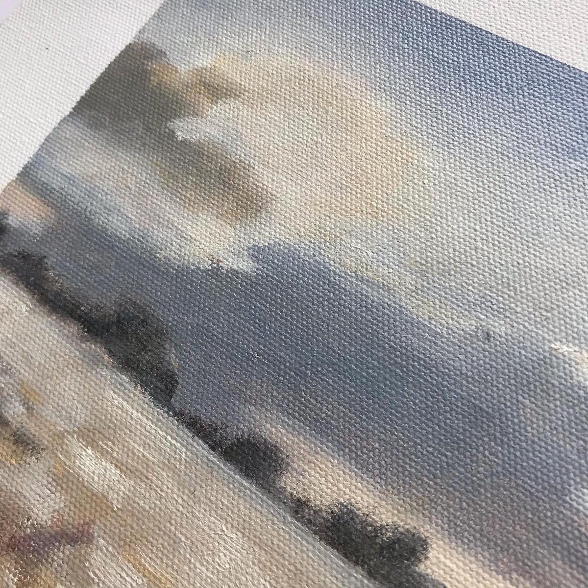 As_StefWhiting's tweet image. I miss bright frosty autumn mornings. 

Here’s a little early morning study I did back in December 2020. 

Thanks for looking 🖤

#oilpainting #quicksketch #smallstudy #contemporaryart #walthamstow #londonartists #landscapepainting