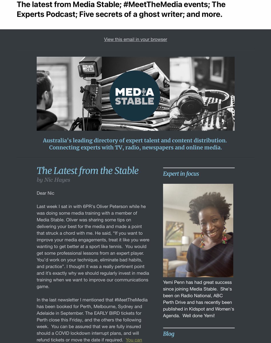 Newsletter day... we love newsletter day. Hot #mediatips, brilliant #media content and you can get it even if you aren’t t a member... sign up today by DM your email address. #mediatraining #experts #expert