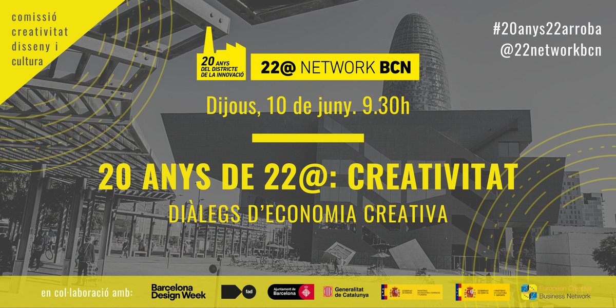 JuanPastorBus's tweet image. Este jueves estaré en BCN dando una conferencia sobre la #EconomíaCreativa en los territorios en el marco del aniversario del distrito 22@ de #Barcelona y de la #BarcelonaDesignWeek. Más información aquí: @22networkbcn #20anys22arroba

22network.net/events/20-anys…
