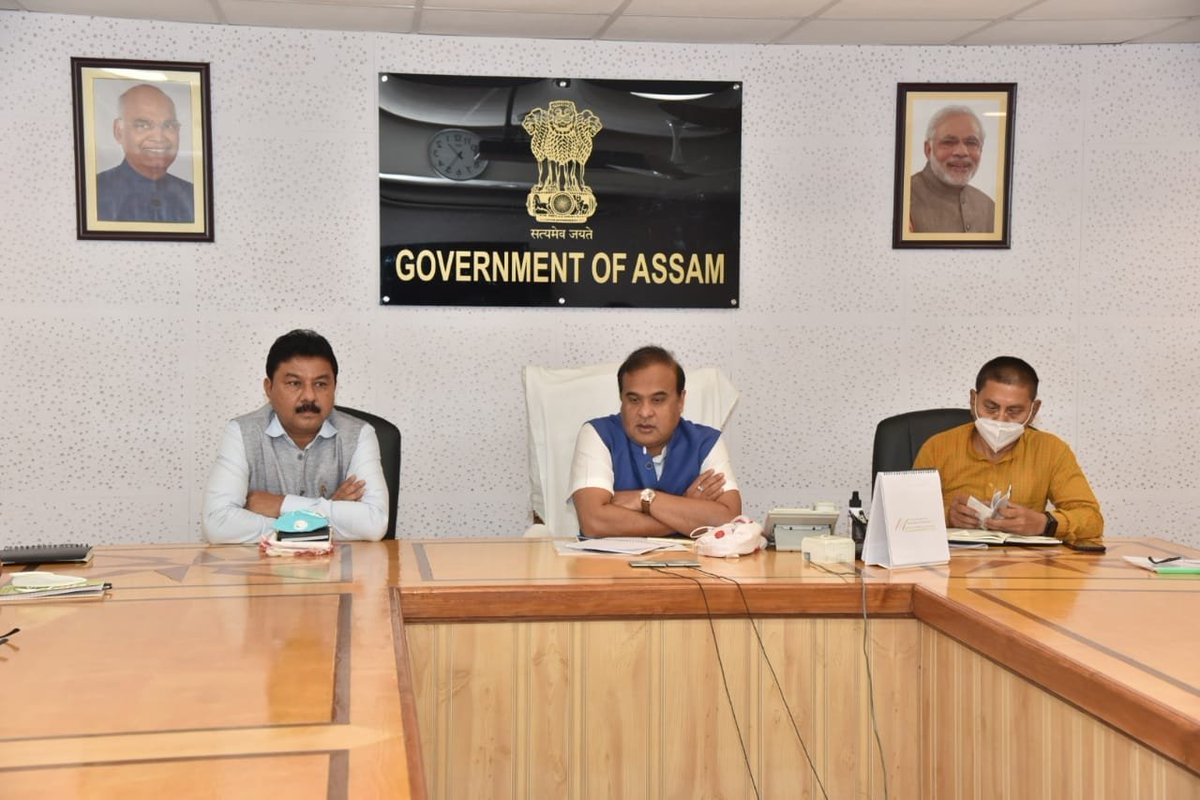 himantabiswa's tweet photo. The grand vision of PM Sri @narendramodi has meant progressive, pro-people policies. Free vaccination for all is one such historic initiative. 

In my meeting with @BJP4Assam office bearers, we discussed its implementation &amp; other issues. 

@RanjeetkrDass @PhanindranathS3 https://t.co/j1xxbweqPf