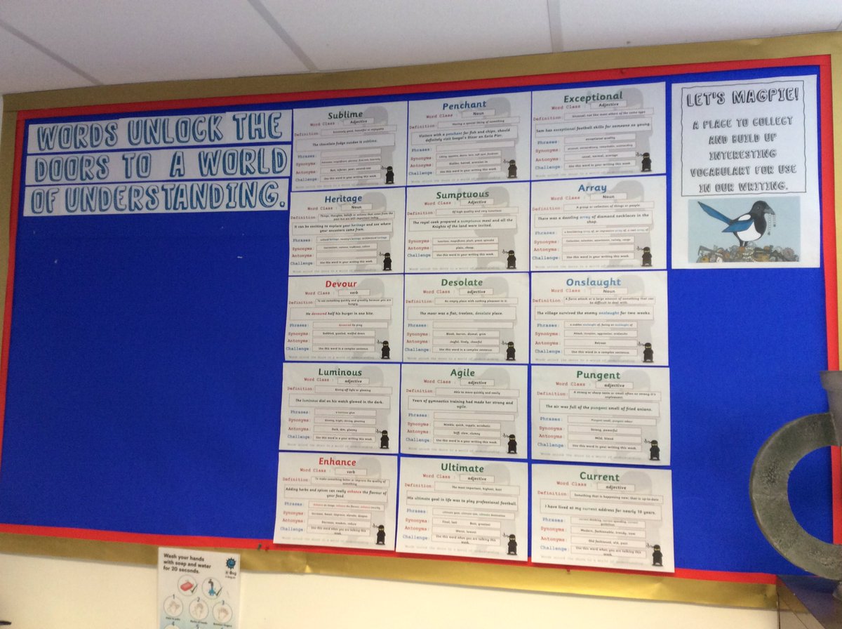 canadahillash's tweet photo. Our vocabulary wall is growing! It was so good to see many of these words in our stories 😄 https://t.co/JATIkJ65qc