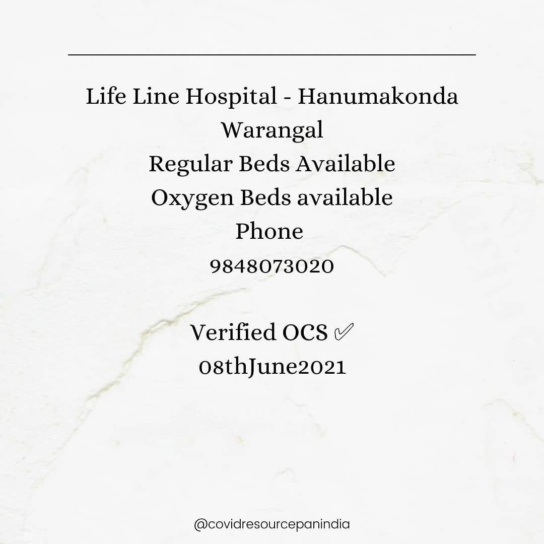 pspk_girl's tweet photo. #WARANGAL
#BedsAvailability
#Verified
#Covid19IndiaHelp
#covid #CovidResources https://t.co/QcSzkUbvsK