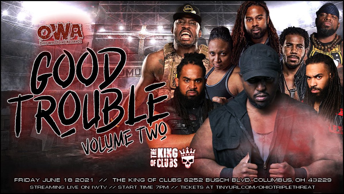 Hey.

Something something wrestling  6/18 something need caffeine. ☕️

🖥 <a href="/indiewrestling/">IWTV</a> 
🎟 tinyurl.com/ohiotriplethre…