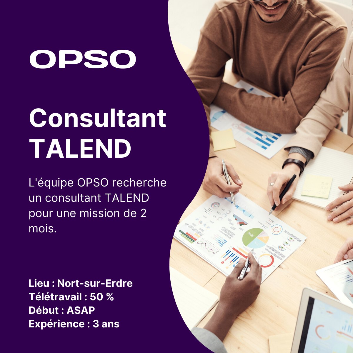 #RECRUTEMENT 

L'équipe OPSO recherche un consultant TALEND confirmé en freelance pour une mission de 2 mois dès que possible.
Pour postuler : fr.indeed.com/emploi/consult…
Télétravail possible à 50%. 

#freelance #talend #hiring #consulant #BI #Data