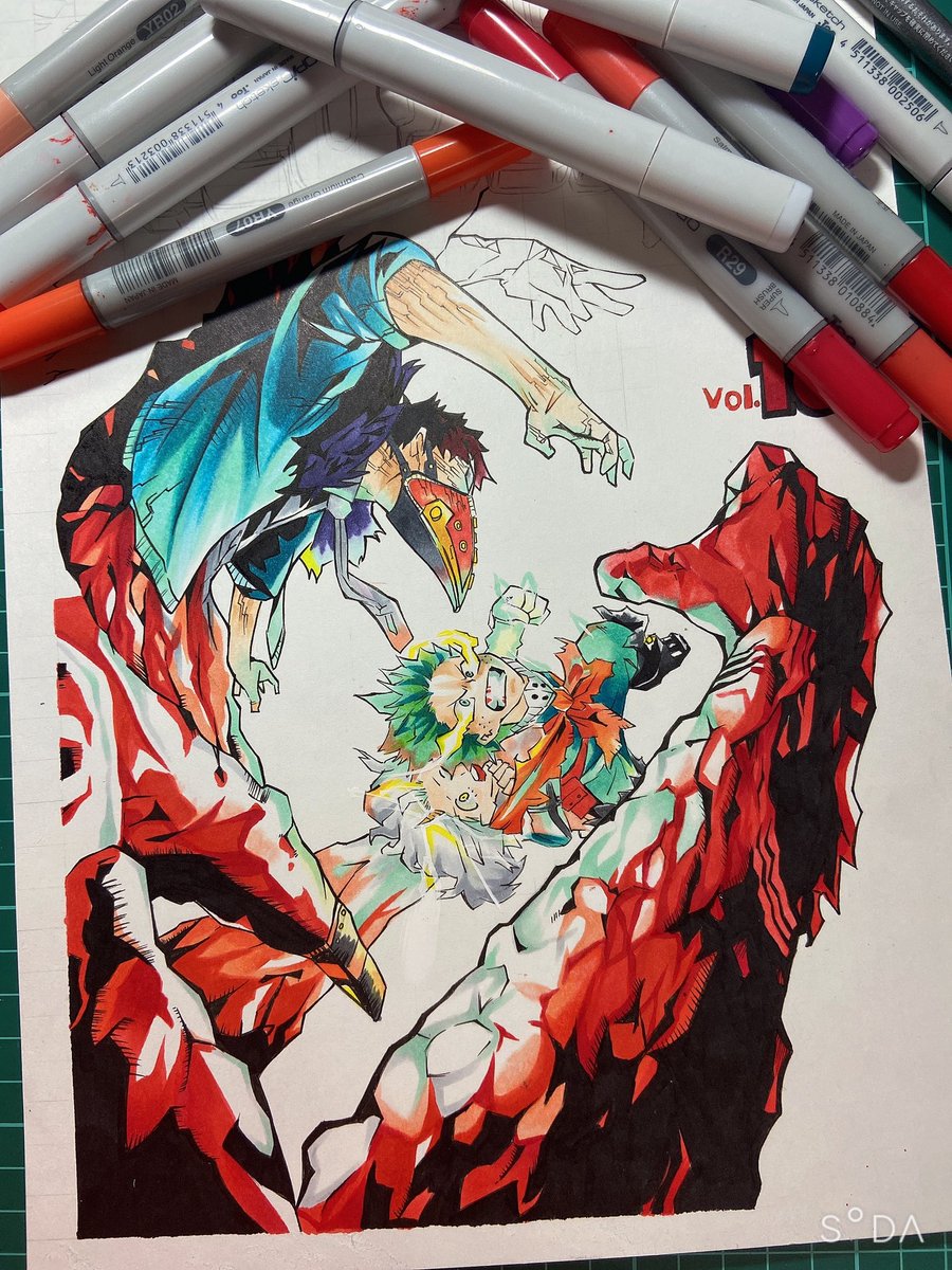 ヒロアカ 凄い順調です ただ 机の上がコピックだらけ ヒロアカ 模写 絵描きさんと あたらっぷ のイラスト ヒロアカ 凄い順調です ただ 机の上がコピックだらけ ヒロアカ 模写 絵描きさんと あたらっぷ のイラスト