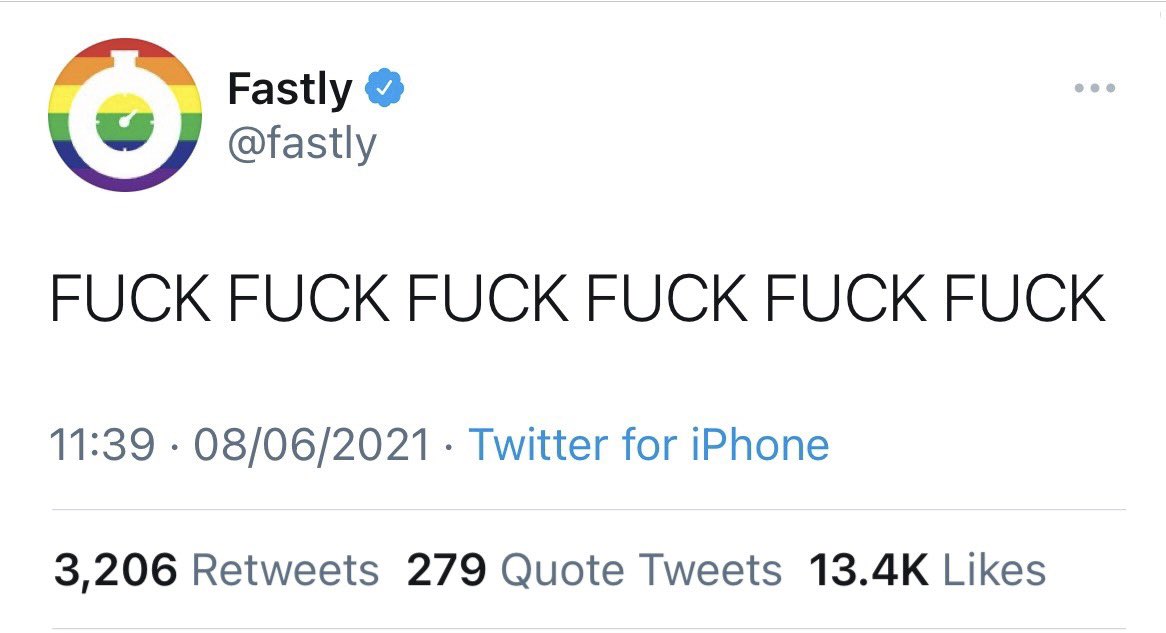 mrnickharvey's tweet photo. This is what I would tweet if I was Fastly’s social media manager. https://t.co/AZvpvJoqIA