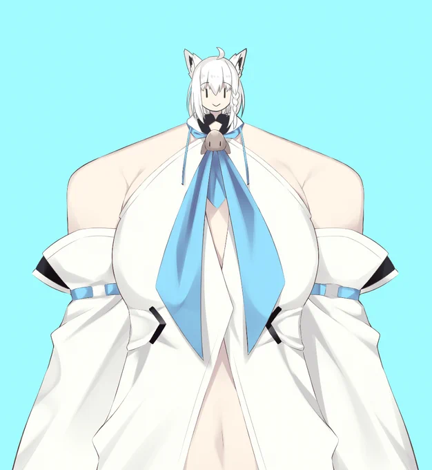 クソデカ肩幅白上さんの世界線のファンアートです
装備できるものも用意しておきます
(例によって怒られたら消します)
 #絵フブキ 