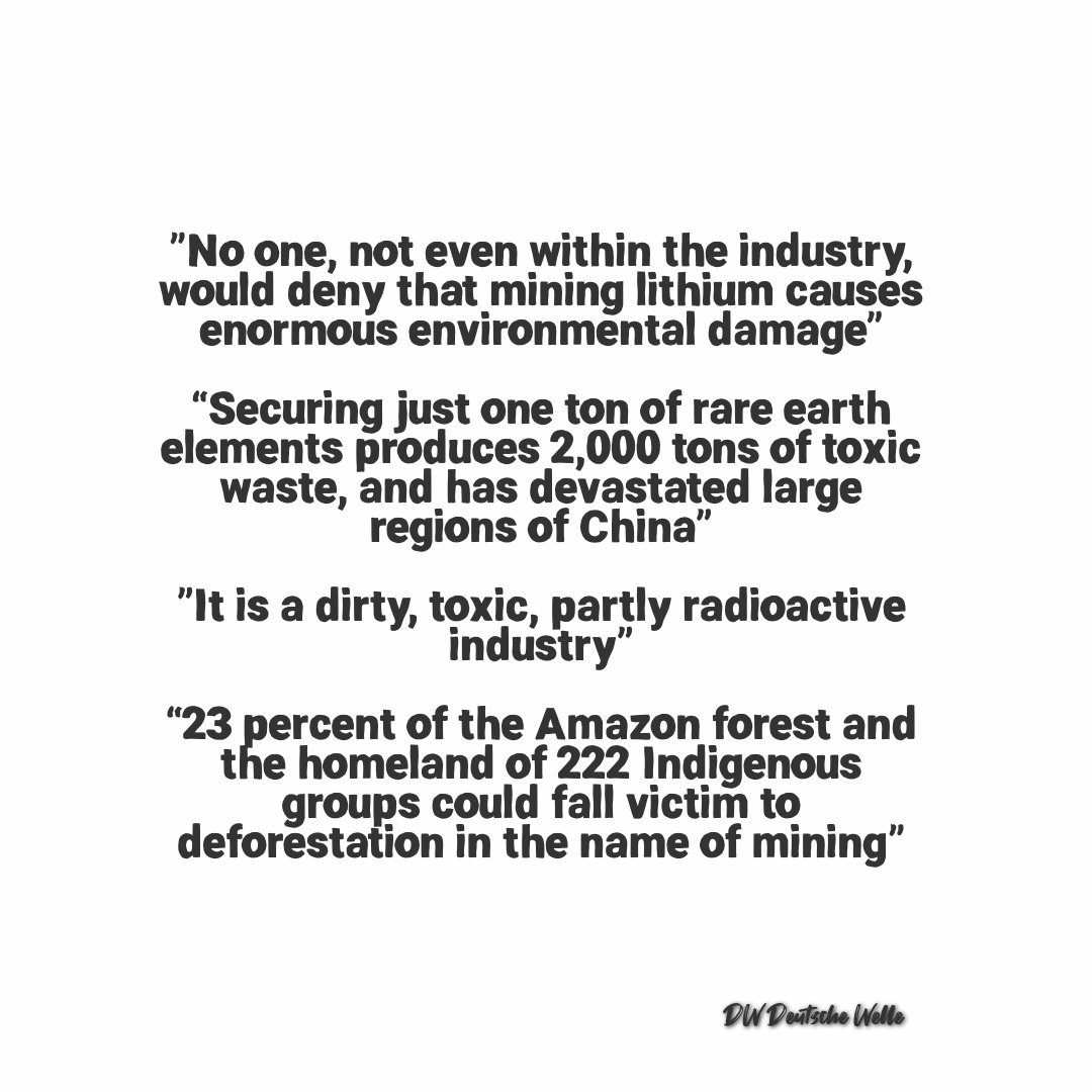 Lithium siblings: solar & wind need ecocide:"Securing just one ton of rare earth elements produces 2,000 tons of toxic waste, and has devastated large regions of China" -  https://bit.ly/3sqiVoS Sadly, these articles in the above link are just a tiny part of what is going on.