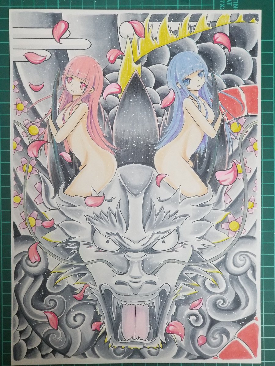noara_Irasuto's tweet photo. #絵描きさんと繫がりたい 
#イラスト好きさんと繋がりたい 
#イラスト #アナログイラスト 
#初夏の創作クラスタフォロー祭り 
#オリジナル 

タイトル
『龍と少女』

コピックと色鉛筆で塗りました。

ふぁぼ＆RT頂けると励みになります( ⁎ᴗ_ᴗ⁎)ﾍﾟｺｯ https://t.co/rcIv6XJfWt