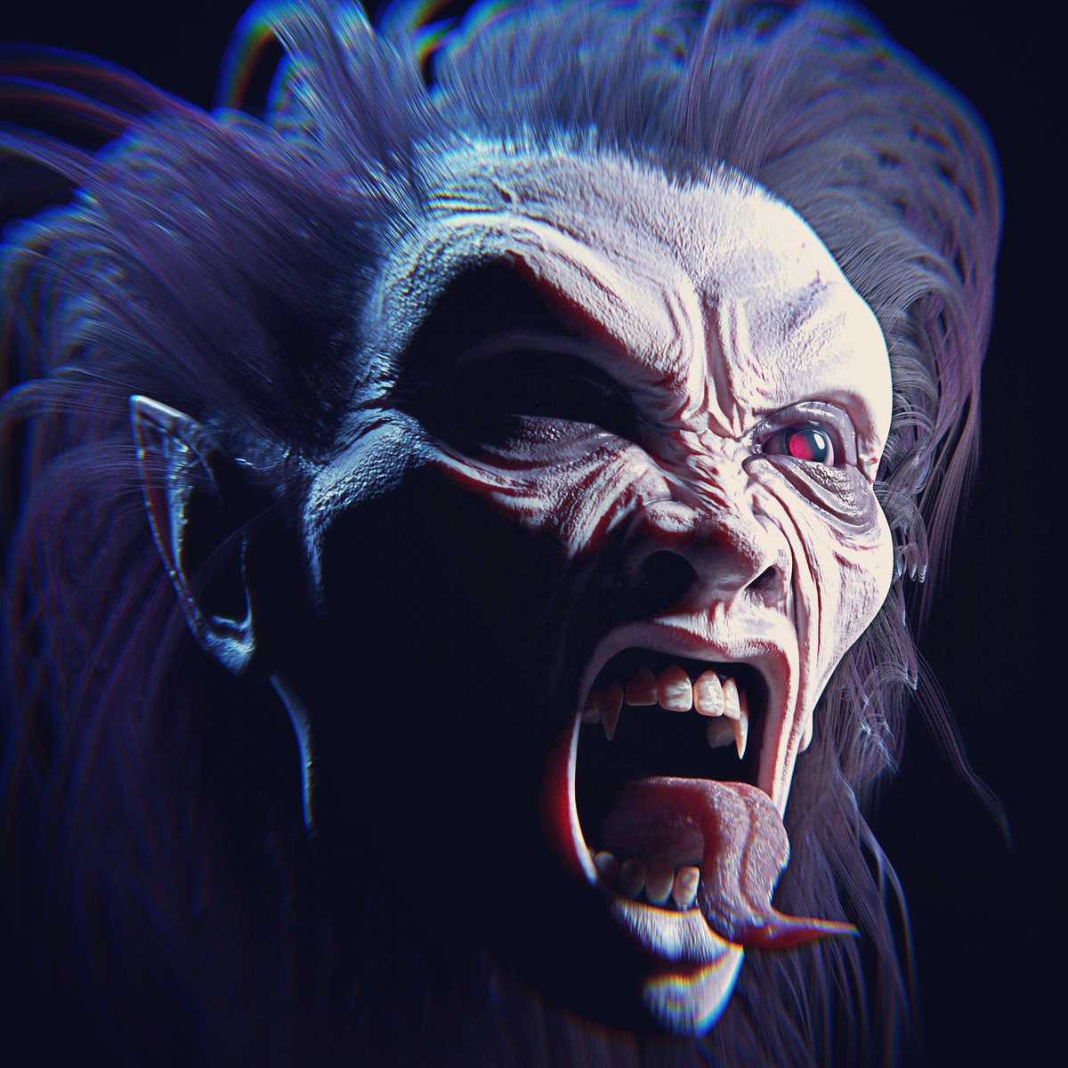 A vampire I modeled today. Not an SCP though.