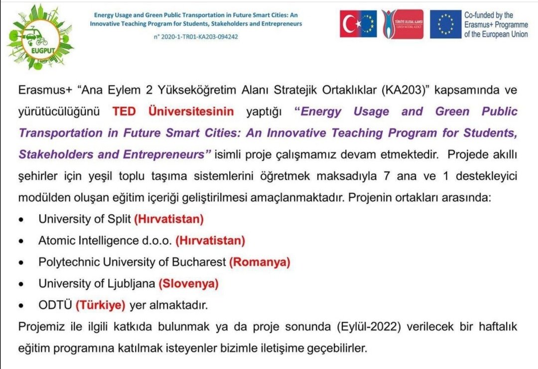 eugputproject's tweet photo. Details about EUGPUT Project #EU #eugputproject #GreenEnergy #greenpublictransportation #SmartCities #EFST #UPB #UNILJ #METU #TEDU https://t.co/rO2mKlTG12