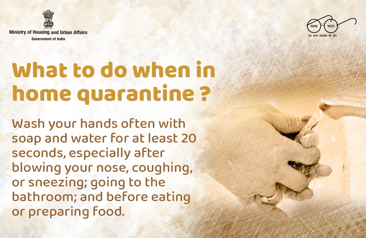LDO_GoI's tweet photo. During #homequarantine do #WashYourHands at regular intervals.
Follow all the #COVID19 appropriate behaviour and help  #India in eradicating the menace of #COVID19 .
#IndiaFightsCOVID19 #IndiaFightsCorona #CovidIndia #COVID19 https://t.co/1UC3wzZjZP