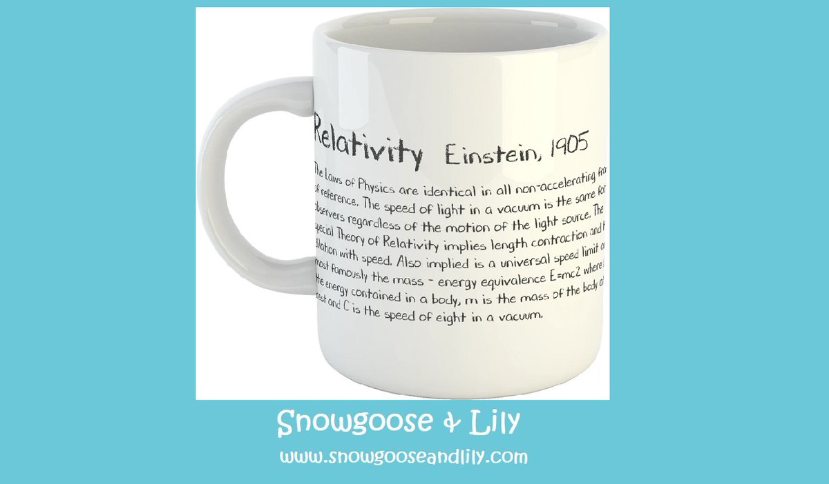 Einstein's Theory of Relativity Mug

#relativity #einstein #physics #speedoflight #mug #gift #thoughtfulgift #fathersday #fathersdaygift #maths