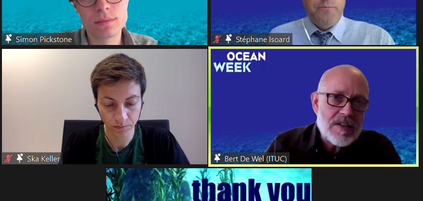 SeasAtRisk's tweet photo. "Workers refuse to choose between protecting jobs VS protecting the environment. There are no jobs on a dead planet" Bert de Wel @ituc 

#OceanWeek #WorldOceanDay #OurOcean https://t.co/d8Cq4Y97rb