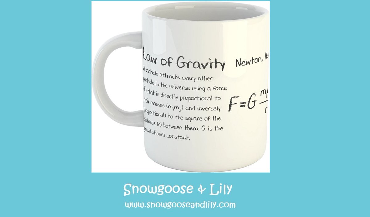 Law of Gravity, Newton, 1668. An handy explanation on a mug, in case you need it ;)

#lawofgravity #newton #physics #gravity #mug #gift #thoughtfulgift #fathersday #fathersdaygift #maths
