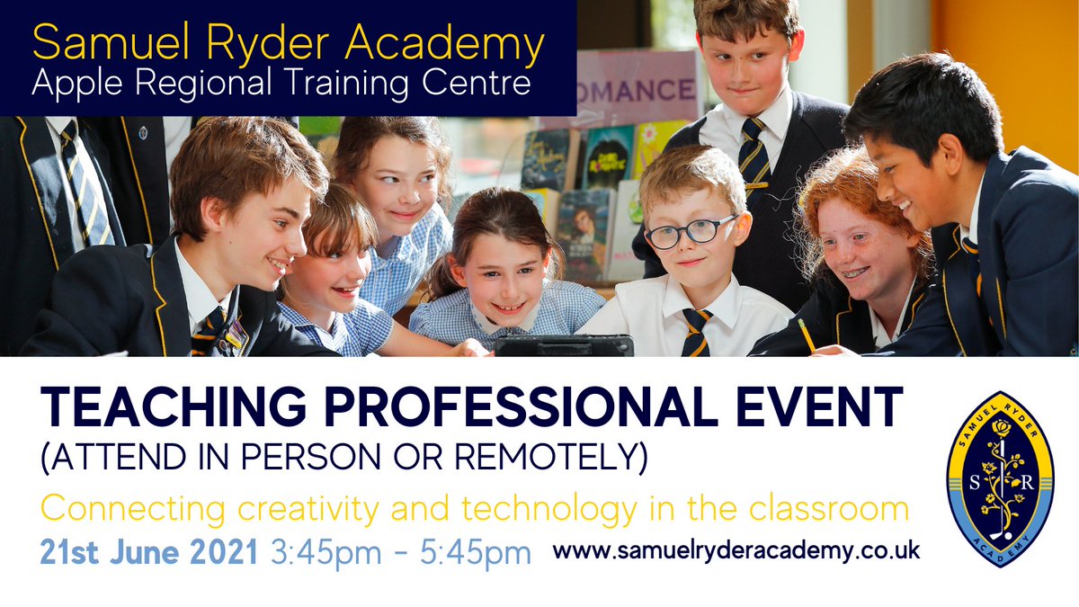 #teachers you can now book a place at our next #AppleRTC EVENT - Connecting creativity and technology in the classroom.

🗓️ 21st June 2021, 3:45pm-5:45pm

Sign up for free: eventbrite.co.uk/e/connecting-c… 

#teachertwitter #stalbansevent #AppleTeacher #teachinherts #Hertfordshire