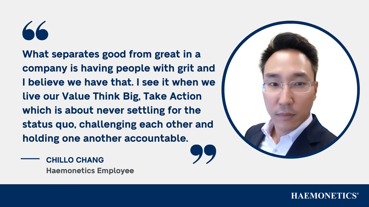 HaemoneticsCorp's tweet photo. Living our Value Think Big, Take Action means we must take initiative and commit to quality work. #LifeAtHAE #MakeItMatter https://t.co/s15Vj7CLMs