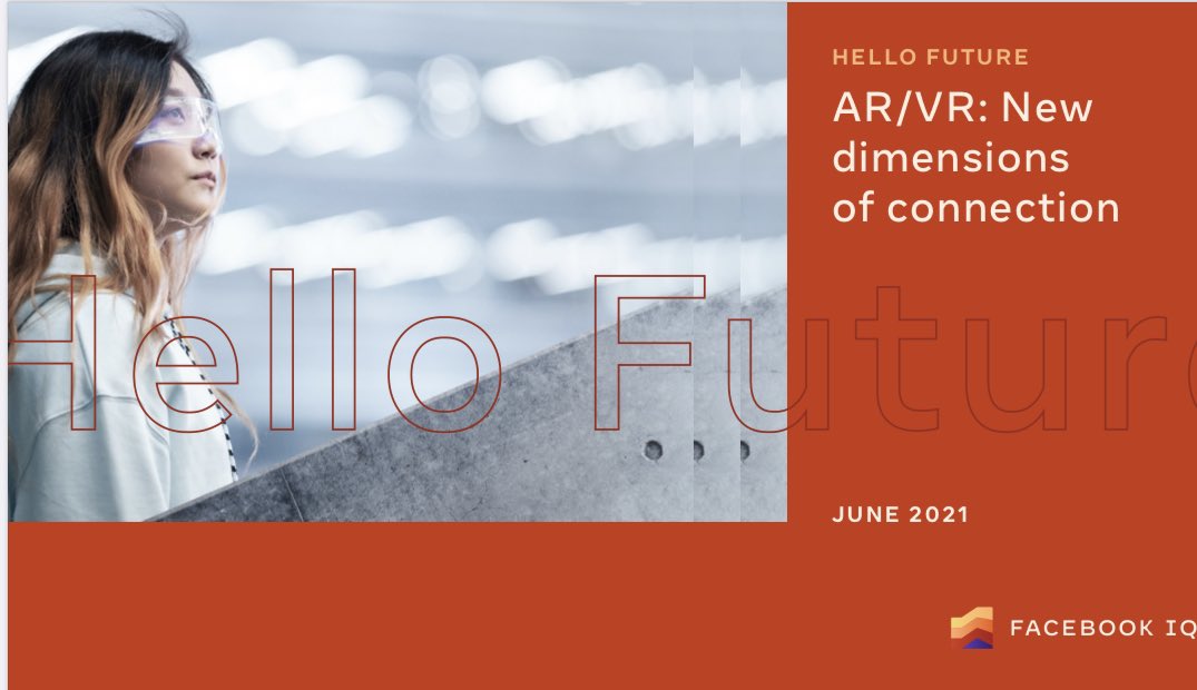 davpicard's tweet photo. La vision de #Facebook sur la #VR et #AR « New dimensions of connection »  le dernier rapport est ici : https://t.co/VV78efJmuN #VirtualReality #AugmentedReality #MixedReality #FacebookIQ https://t.co/IsCjm98uWU