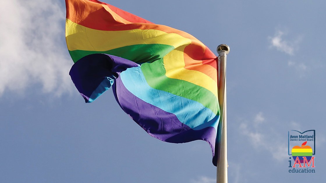 Since May 31, all AMDSB flags have been at half mast to honour the #215Children found in an unmarked grave at a former residential school in BC. Today, we will raise the Pride Flag in acceptance and celebration of our diversity. Learn more at bit.ly/AMDSBpride #PrideMonth