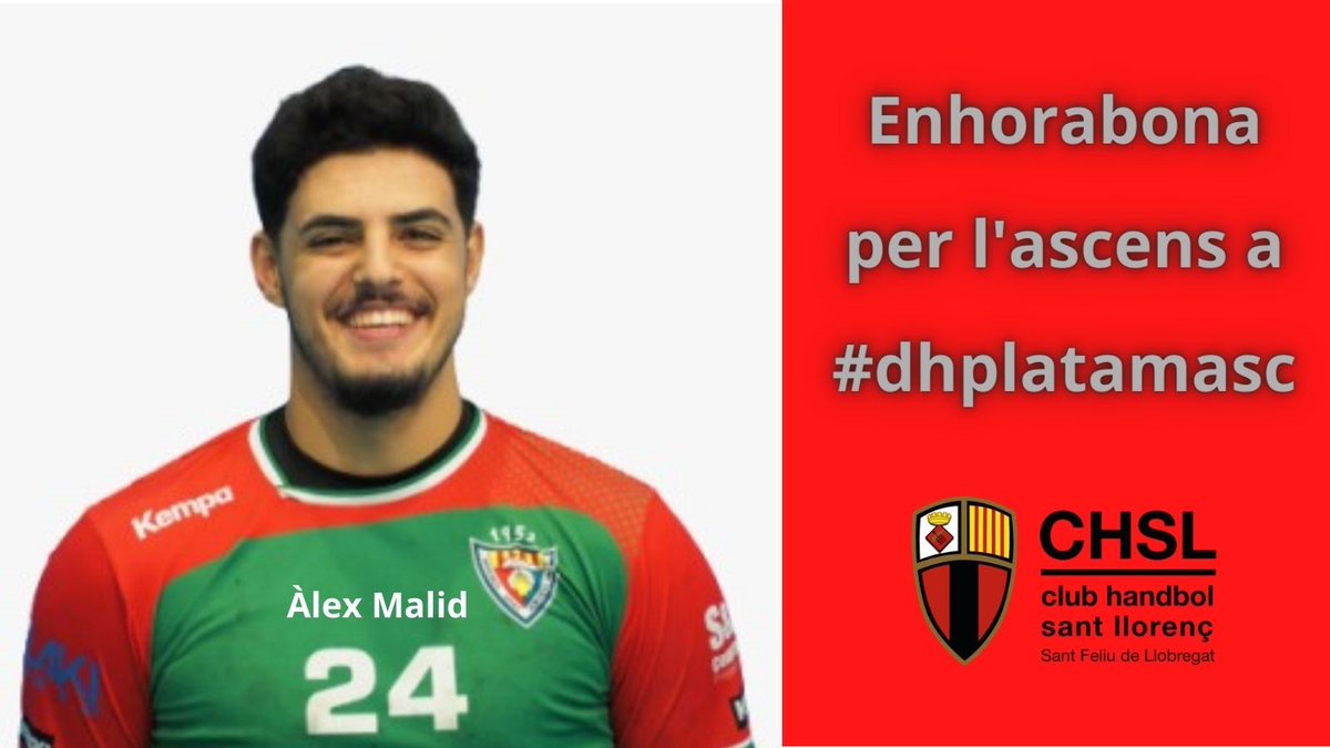 Des del Club Handbol Sant Llorenç, felicitem al Sènior del <a href="/HSantQuirze/">Handbol Sant Quirze</a> per l'ascens a #dhplatamasc un èxit més de l'handbol català🏆i molt especialment al que va ser jugador del Sènior del #CHSL Àlex Malid🥇
🔴⚫🔴⚫